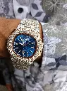 Patek Phillipe Geneve Full Iced out with Blue dial Rose gold tone Moissanite Automatic Watch