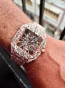 Cartier Skeleton Rose tone full iced out Automatic Moissanite watch