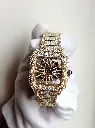 Cartier Skeleton Yellow tone full iced out Automatic Moissanite watch