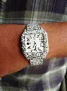 Cartier Santos White dial iced out Automatic Moissanite watch
