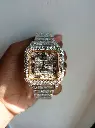 Cartier Santos Yellow tone full white iced out Automatic Roman dial watch