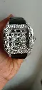 Cartier Santos Full White iced out dial Automatic with Black lather belt watch