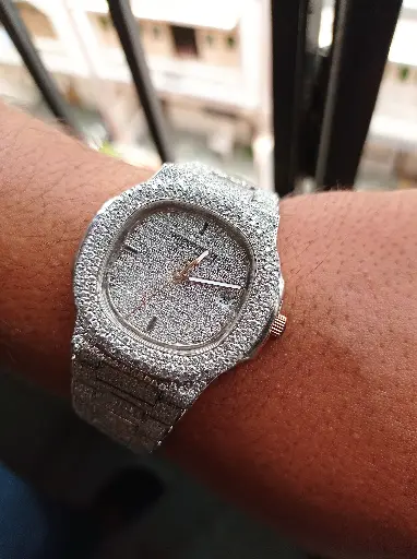 Patek Phillipe Full Iced out White Diamond Moissanite Automatic Watch