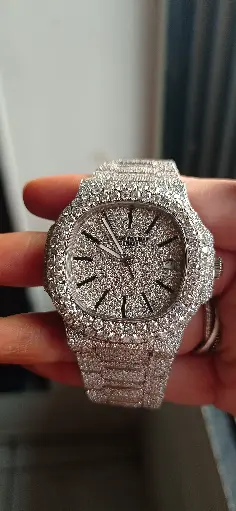 Patek Phillipe Full Iced out Full White Diamond Moissanite Automatic Watch