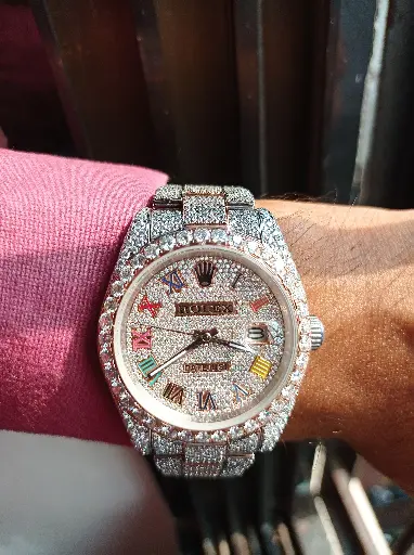Rolex Buss down in Rose gold tone Automatic Watch with customized dial in color-full number